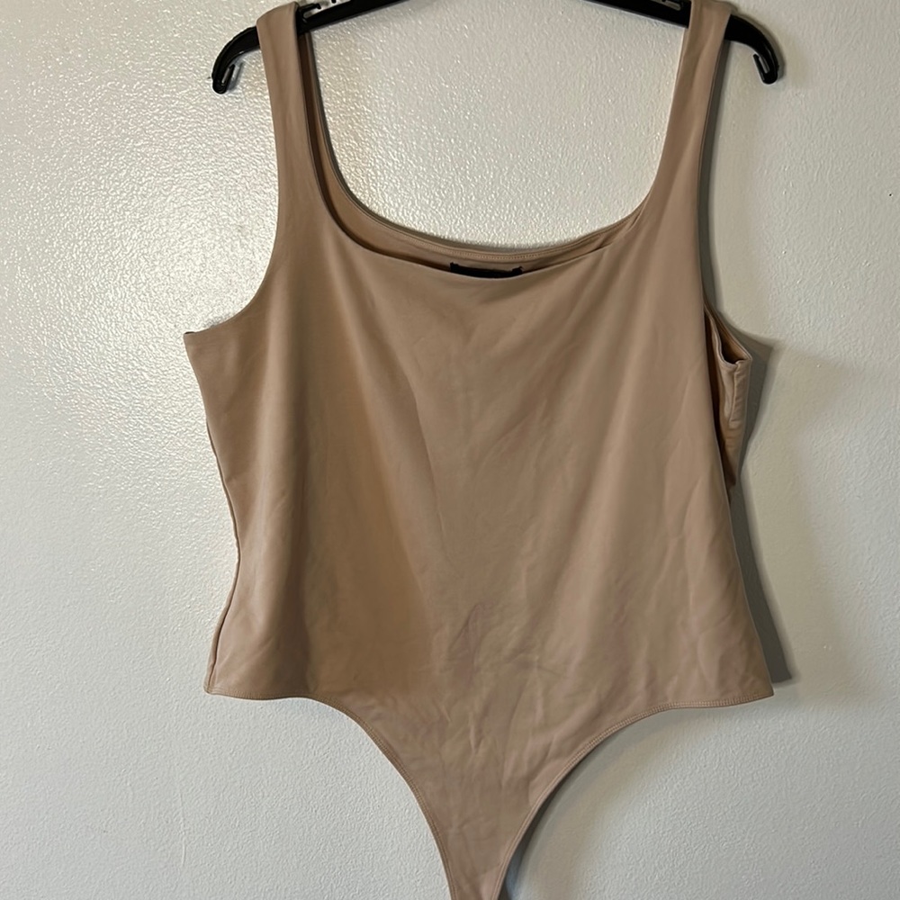 Extra large, women’s thong cream, nude, bodysuit sleeveless tank like new soft